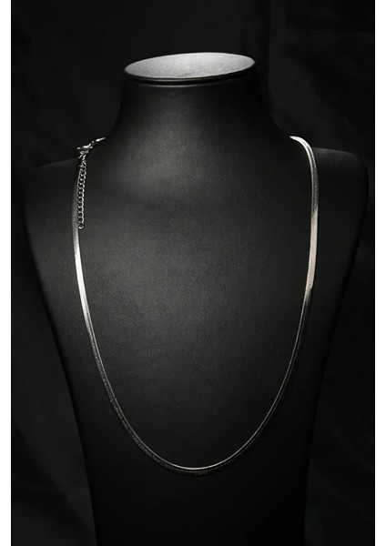 Italyan Ezme Model Unisex Çelik Zincir Kolye 3 mm