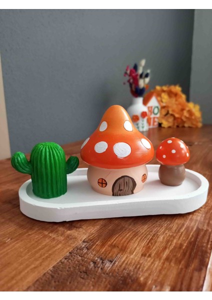 Dekoratif Biblo Sonbahar Yılbaşı Dekorasyon Mantar Ev Kaktüs Çam Ağacı