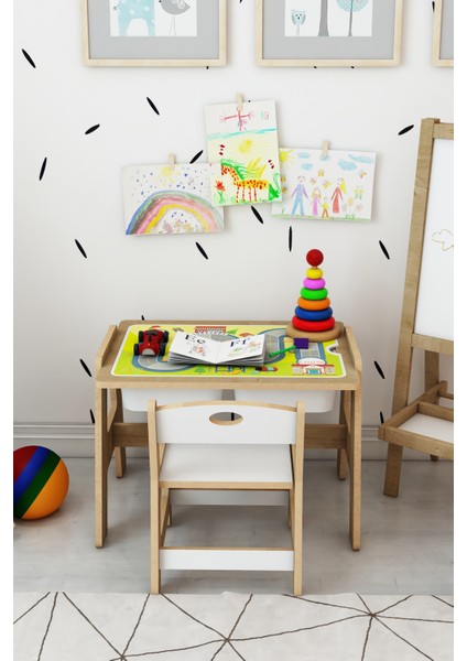 Lesson Montessori Ahşap Aktivite Masa Sandalye Takımı modelleri