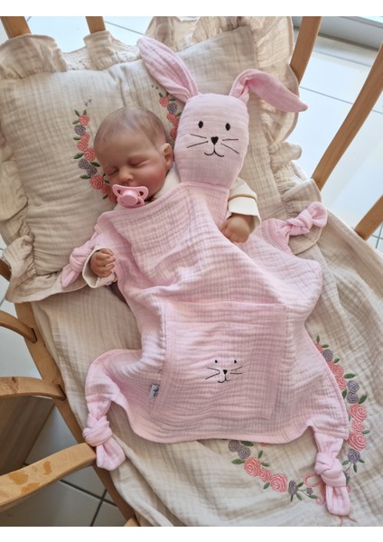 [ Istediğiniz Ismi Yazıyoruz ] Sevimli Tavşan Çocuk Bebek Uyku Arkadaşı Organik Pamuk