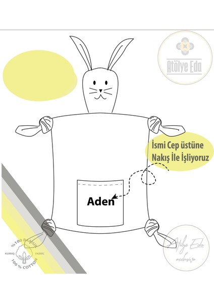 [ Istediğiniz Ismi Yazıyoruz ] Sevimli Tavşan Çocuk Bebek Uyku Arkadaşı Organik Pamuk modelleri