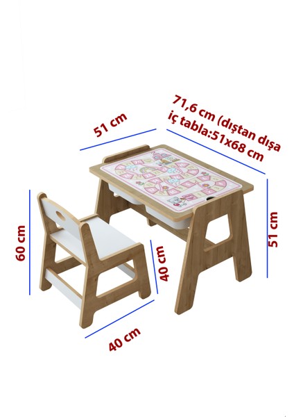 - Lesson Montessori Ahşap Aktivite Masa Sandalye Takımı - modelleri
