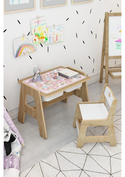- Lesson Montessori Ahşap Aktivite Masa Sandalye Takımı - fırsatları