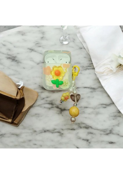 Airpods Kabartmalı Çiçek Desenli Kılıf 1./2. Nesil