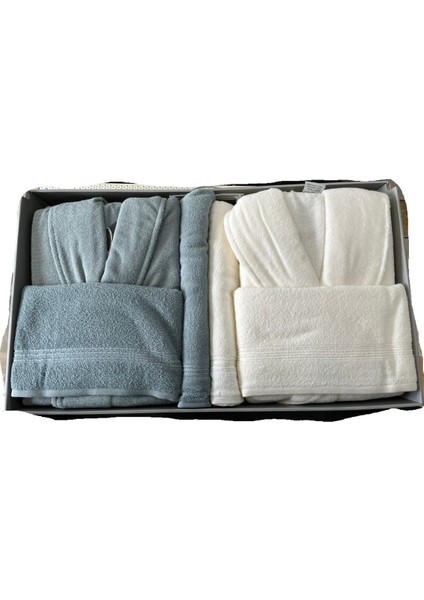 Alleur Aile Bornoz Seti K. Mint - Krem