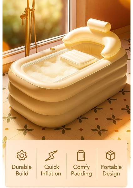Taşınabilir Katlanabilir Banyo Küveti Spa 160X73CM