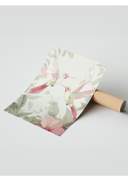 Çerçevesiz Poster, Doğa ve Kuş Illüstrasyonu, Yatak Odası Dekoru Poster No: 112547 modelleri