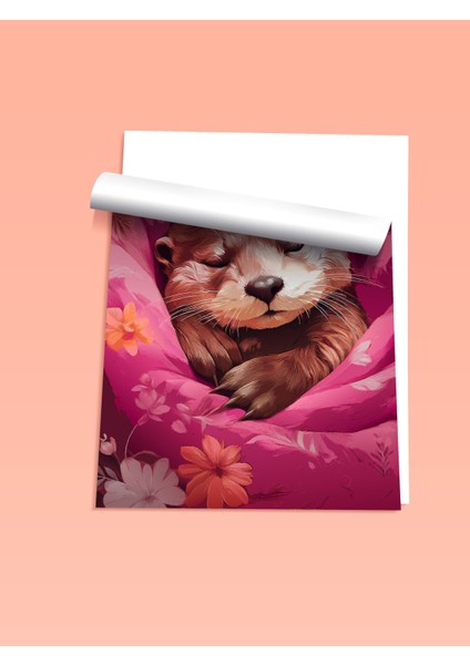 Çerçevesiz Poster, Uykucu Su Samuru, Çocuk Odası Dekoru Poster No: 112501 fiyatları