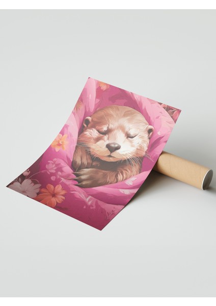 Çerçevesiz Poster, Uykucu Su Samuru, Çocuk Odası Dekoru Poster No: 112501 modelleri