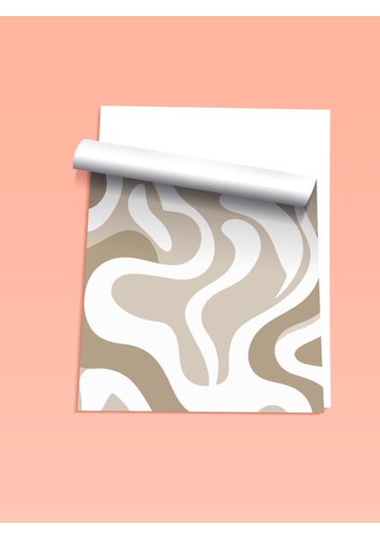 Çerçevesiz Poster, Soyut Dalgalı Çizgiler – Bej Tonlar, Salon Dekoru Poster No: 112855 fiyatları