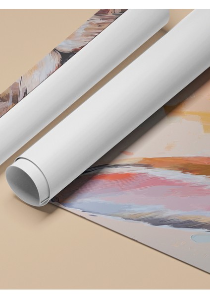 Çerçevesiz Poster, Tavşan Illüstrasyonu – Pastel Renkler, Çocuk Odası Dekoru Poster No: 112566 fırsatları