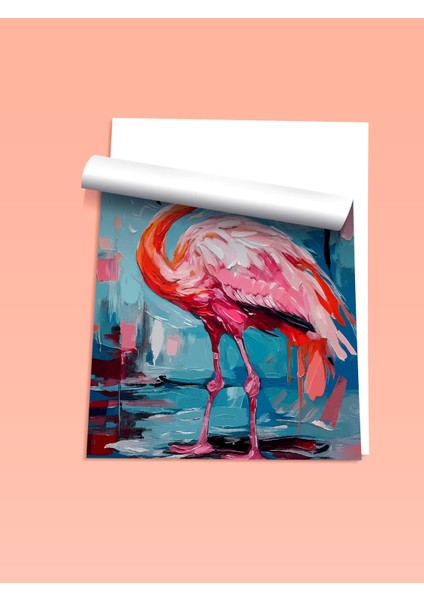 Çerçevesiz Poster, Pembe Flamingo – Tropik Dekor, Çocuk Odası Dekoru Poster No: 112707 fiyatları