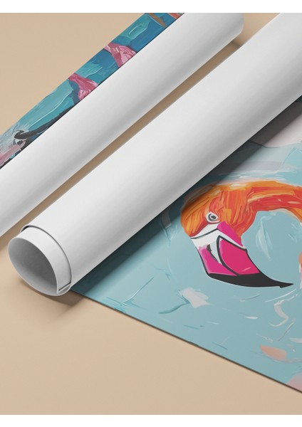 Çerçevesiz Poster, Pembe Flamingo – Tropik Dekor, Çocuk Odası Dekoru Poster No: 112707 fırsatları