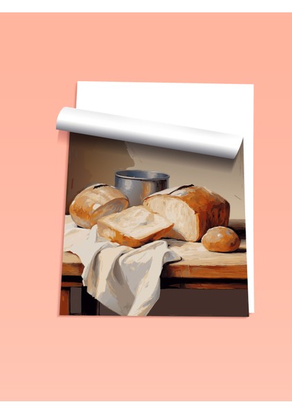 Çerçevesiz Poster, Ekmek ve Kahvaltı Sofrası – Rustik Hava, Mutfak Dekoru Poster No: 113196 fiyatları