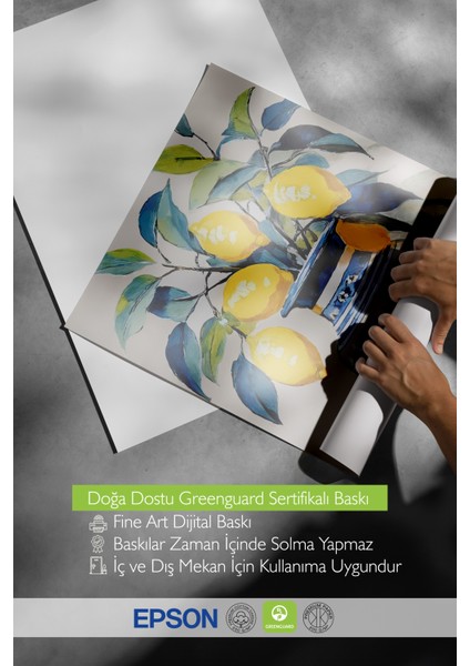 Çerçevesiz Poster, Limonlu Vazo – Canlı Renkler, Mutfak Dekoru Poster No: 113218