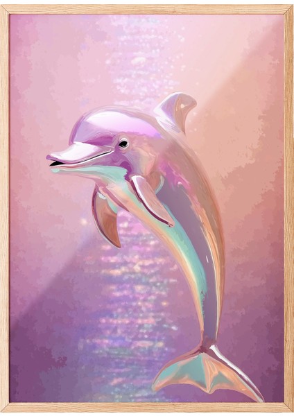 Ahşap Çerçeveli Tablo, Deniz Canlısı Illüstrasyonu, Yatak Odası Dekoru Poster No: 112703