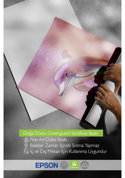 Ahşap Çerçeveli Tablo, Deniz Canlısı Illüstrasyonu, Yatak Odası Dekoru Poster No: 112703