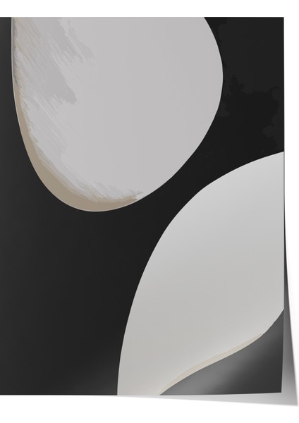 Çerçevesiz Poster, Minimal Siyah Beyaz Formlar, Ofis Dekoru Poster No: 112609