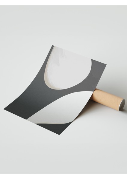 Çerçevesiz Poster, Minimal Siyah Beyaz Formlar, Ofis Dekoru Poster No: 112609 modelleri