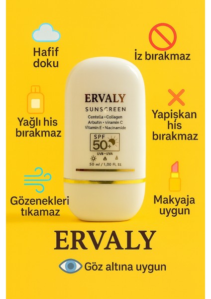 Yüksek Uvb+Uva Korumalı Yaşlanma Karşıtı Nemlendiricili 7 Aktifli SPF50+ Güneş Kremi modelleri