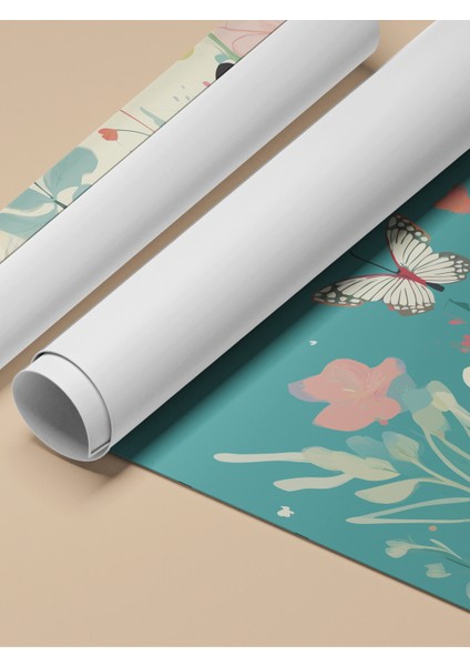 Çerçevesiz Poster, Ormanda Kedi Illüstrasyonu, Çocuk Odası Dekoru Poster No: 112456 fırsatları