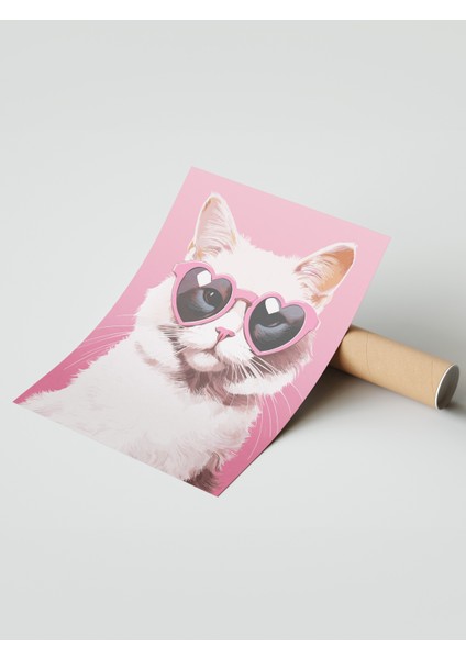 Çerçevesiz Poster, Kalpli Gözlü Kedi, Genç Odası Dekoru Poster No: 112488 modelleri