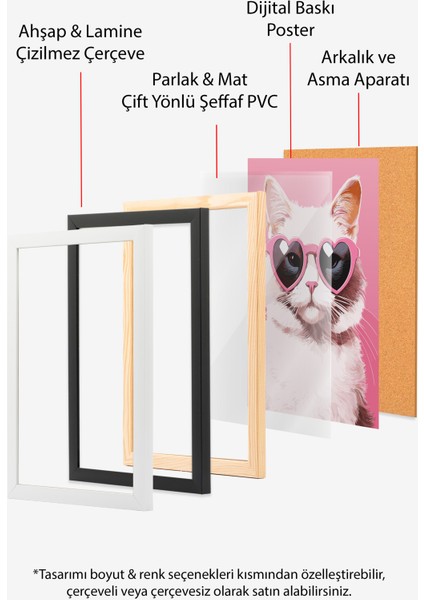Çerçevesiz Poster, Kalpli Gözlü Kedi, Genç Odası Dekoru Poster No: 112488 indirimleri