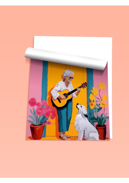 Çerçevesiz Poster, Kapı Önünde Gitar Çalan Adam, Genç Odası Dekoru Poster No: 112465 fiyatları