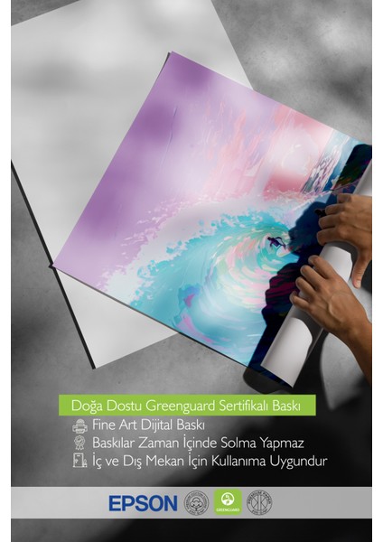 Çerçevesiz Poster, Sörf ve Büyük Dalga, Genç Odası Dekoru Poster No: 112407