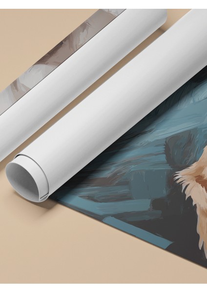 Çerçevesiz Poster, Gerçekçi Köpek Portresi – Sıcak Tonlar, Salon Dekoru Poster No: 112556 fırsatları