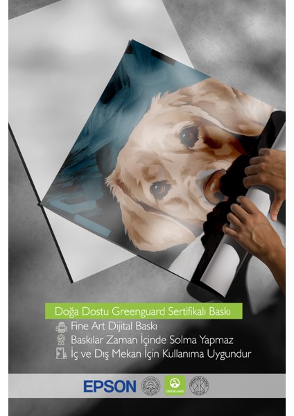 Çerçevesiz Poster, Gerçekçi Köpek Portresi – Sıcak Tonlar, Salon Dekoru Poster No: 112556