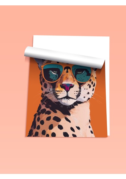 Çerçevesiz Poster, Gözlüklü Leopar Pop Art, Genç Odası Dekoru Poster No: 112486 fiyatları