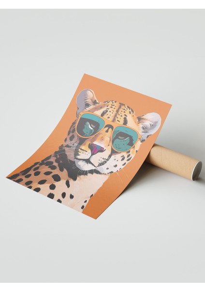 Çerçevesiz Poster, Gözlüklü Leopar Pop Art, Genç Odası Dekoru Poster No: 112486 modelleri