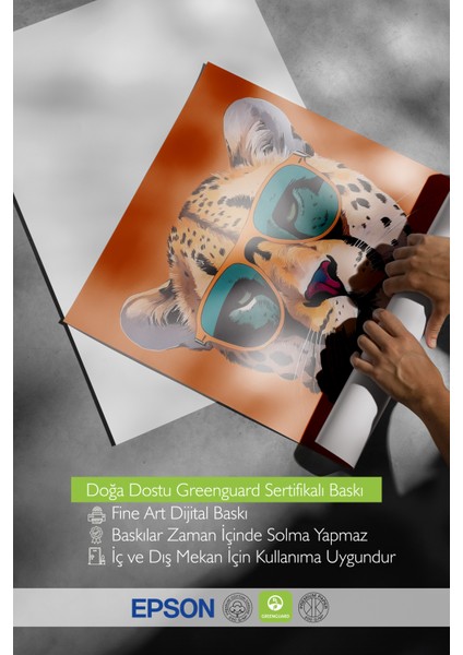 Çerçevesiz Poster, Gözlüklü Leopar Pop Art, Genç Odası Dekoru Poster No: 112486