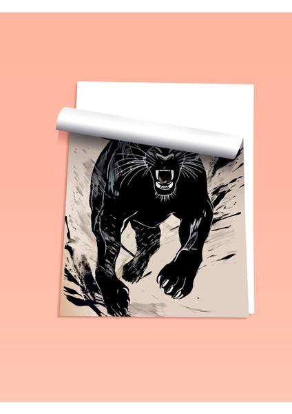 Çerçevesiz Poster, Siyah Panter Illüstrasyonu, Genç Odası Dekoru Poster No: 112542 fiyatları