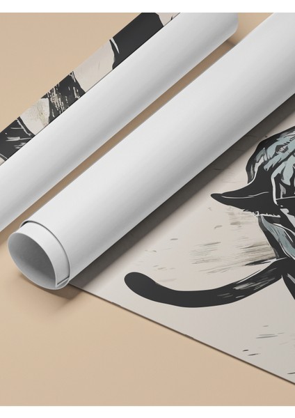 Çerçevesiz Poster, Siyah Panter Illüstrasyonu, Genç Odası Dekoru Poster No: 112542 fırsatları