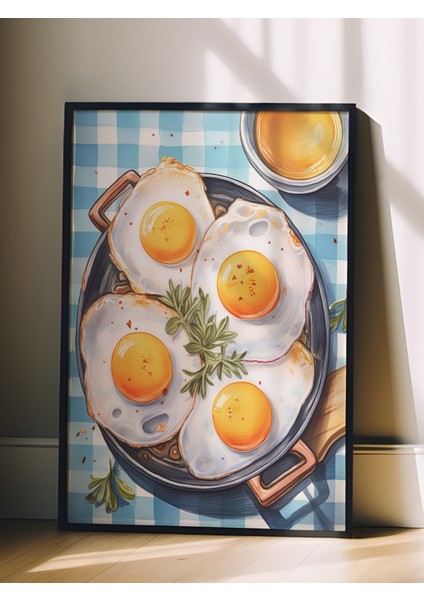 Siyah Çerçeveli Tablo, Kahvaltı Sofrası – Neşeli Tasarım, Mutfak Dekoru Poster No: 113050 fiyatları