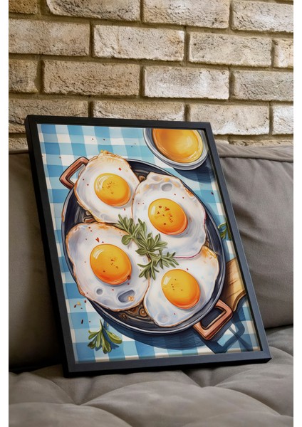 Siyah Çerçeveli Tablo, Kahvaltı Sofrası – Neşeli Tasarım, Mutfak Dekoru Poster No: 113050 indirimleri