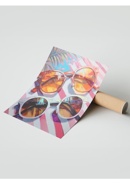 Çerçevesiz Poster, Güneş Gözlüğü Yansımaları – Yaz Havası, Genç Odası Dekoru Poster No: 112903 modelleri