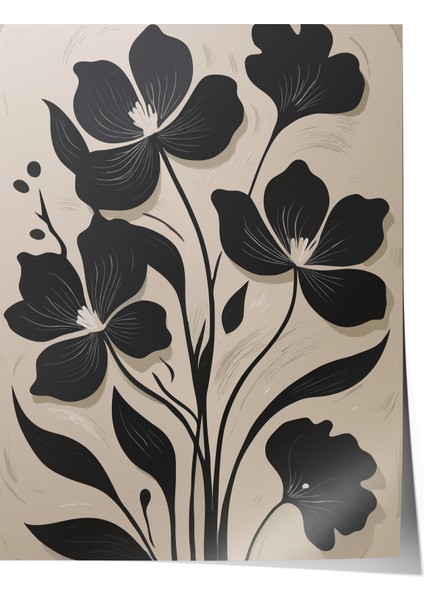 Çerçevesiz Poster, Çiçek Deseni – Modern Sanat, Yatak Odası Dekoru Poster No: 112648