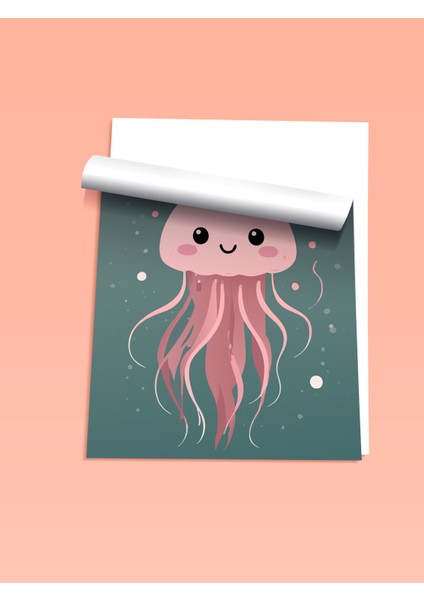 Çerçevesiz Poster, Sevimli Denizanası, Çocuk Odası Dekoru Poster No: 112444 fiyatları