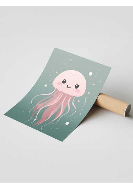 Çerçevesiz Poster, Sevimli Denizanası, Çocuk Odası Dekoru Poster No: 112444 modelleri