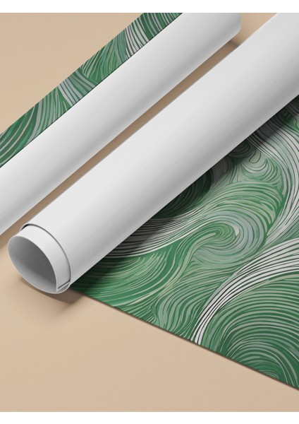 Çerçevesiz Poster, Yeşil Dalga Deseni, Çalışma Odası Dekoru Poster No: 112385 fırsatları