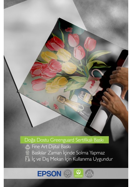 Çerçevesiz Poster, Şampanya ve Çiçekler – Kutlama Teması, Yatak Odası Dekoru Poster No: 113230