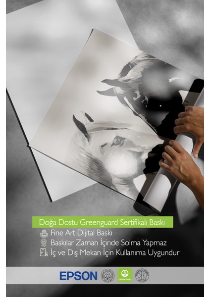 Çerçevesiz Poster, At Sevgisi – Siyah Beyaz Sanat, Salon Dekoru Poster No: 112564