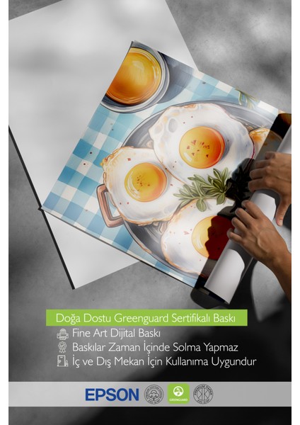 Çerçevesiz Poster, Kahvaltı Sofrası – Neşeli Tasarım, Mutfak Dekoru Poster No: 113050