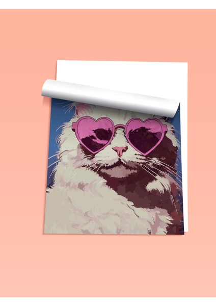 Çerçevesiz Poster, Gözlüklü Kedi – Eğlenceli Stil, Genç Odası Dekoru Poster No: 112702 fiyatları