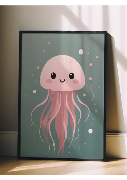 Siyah Çerçeveli Tablo, Sevimli Denizanası, Çocuk Odası Dekoru Poster No: 112444 fiyatları