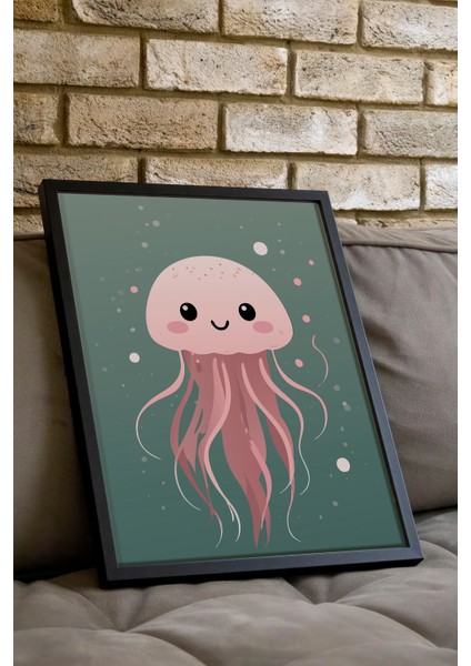 Siyah Çerçeveli Tablo, Sevimli Denizanası, Çocuk Odası Dekoru Poster No: 112444 indirimleri