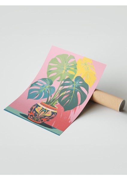 Çerçevesiz Poster, Saksıda Monstera Yaprakları, Salon Dekoru Poster No: 112511 modelleri